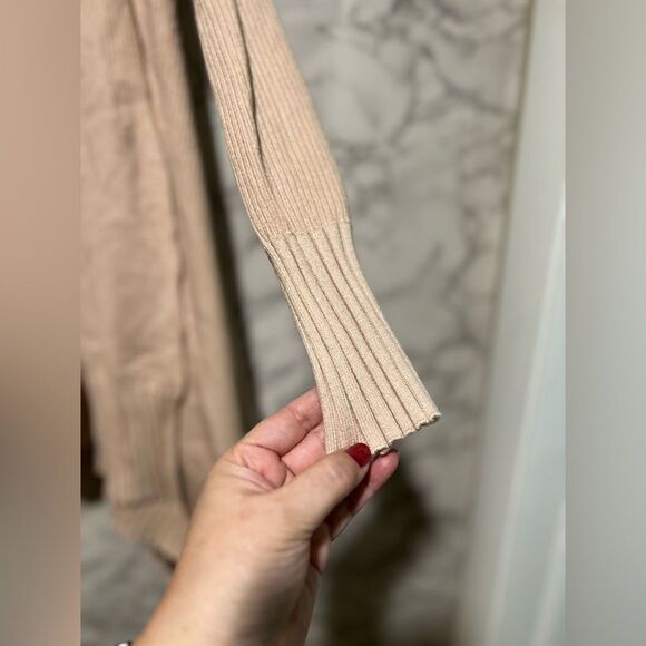 Zara Knit Cream Open Front Cardigan - Picture 3 of 7